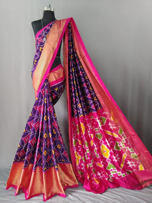 Purple Pochampally Ikat Silk Saree