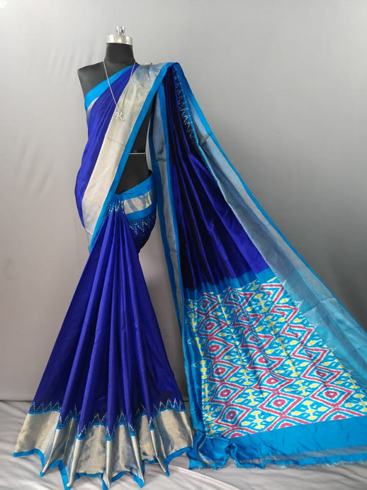 Royal Blue Pochampally Ikat Silk Saree