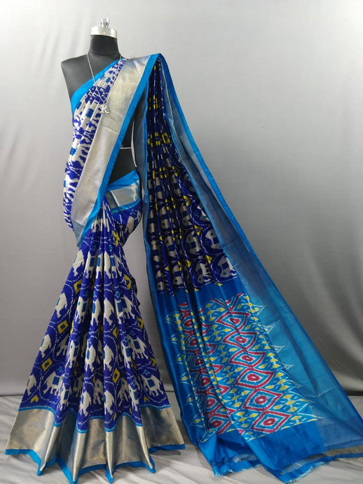 Royal Blue Pochampally Ikat Silk Saree