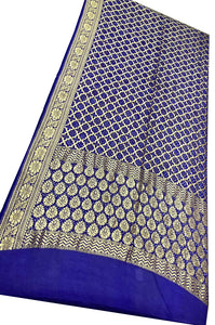 Royal Blue Bandhani Silk Saree