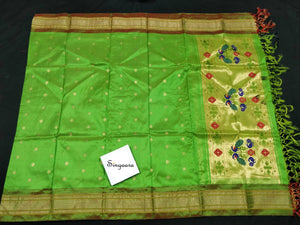 Green Paithani Silk Dupatta