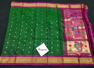 Green Paithani Silk Dupatta