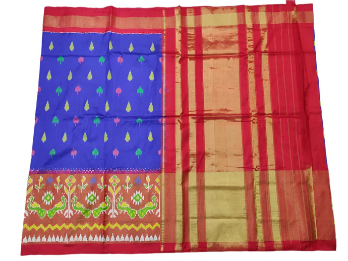 Blue Pochampally Ikat Silk Saree