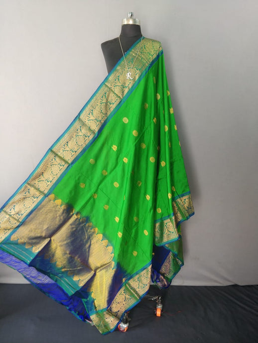 Green Kanchipuram Silk Dupatta