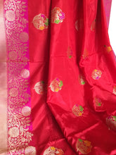 Load image into Gallery viewer, Bridal Red Banarasi Silk Saree