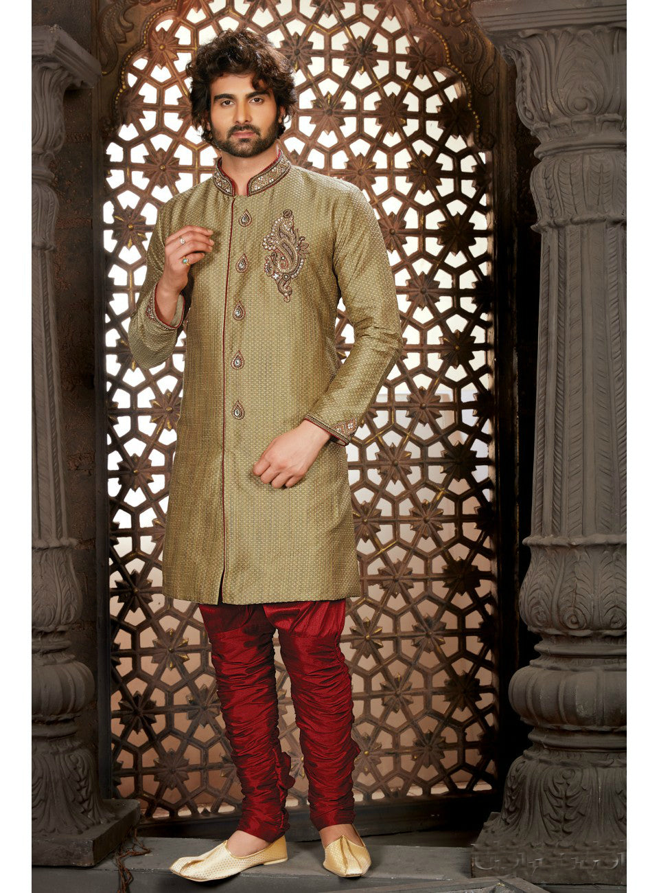 Golden Wedding Sherwani