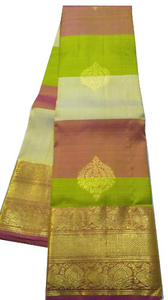 Multicolor Striped Kanchipuram Silk Saree