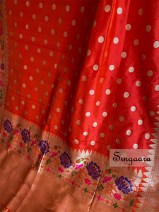 Red Paithani Design Banarasi Silk Saree