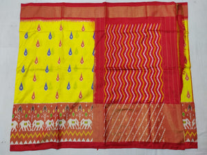 Yellow Pochampally Ikat Silk Saree