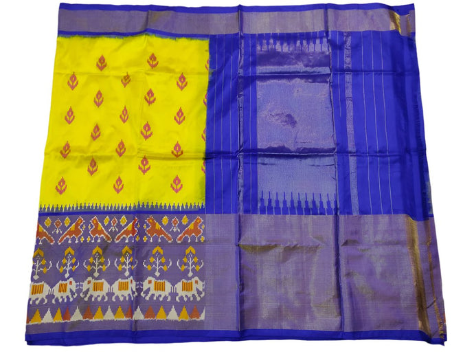 Yellow Pochampally Ikat Silk Saree