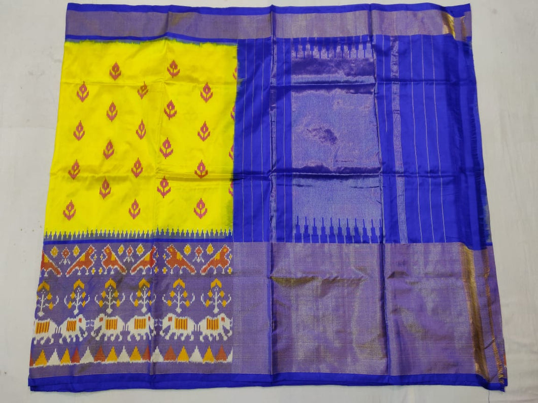 Yellow Pochampally Ikat Silk Saree