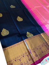 Load image into Gallery viewer, Black Kanchipuram Silk Saree