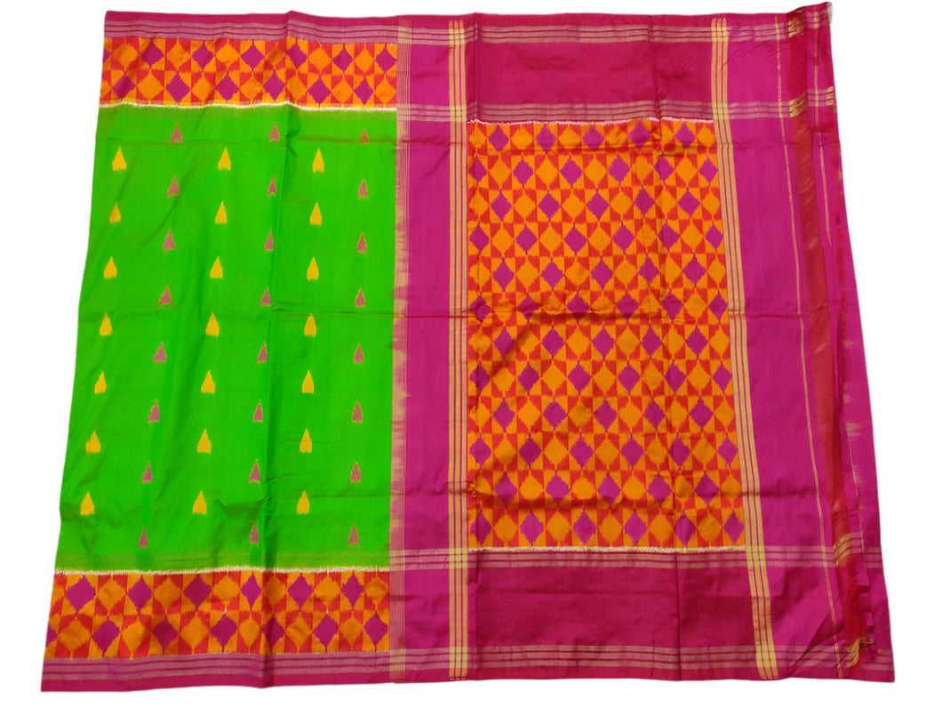 Green Pochampally Ikat Silk Saree