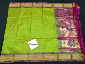 Green Paithani Silk Dupatta