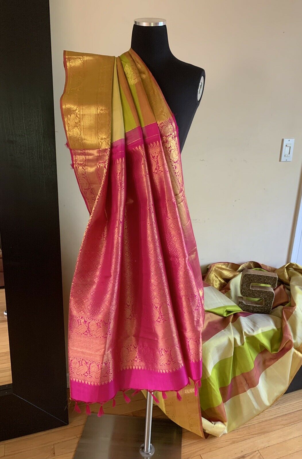 Multicolor Striped Kanchipuram Silk Saree