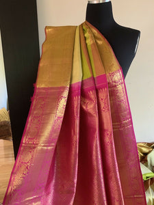 Multicolor Striped Kanchipuram Silk Saree