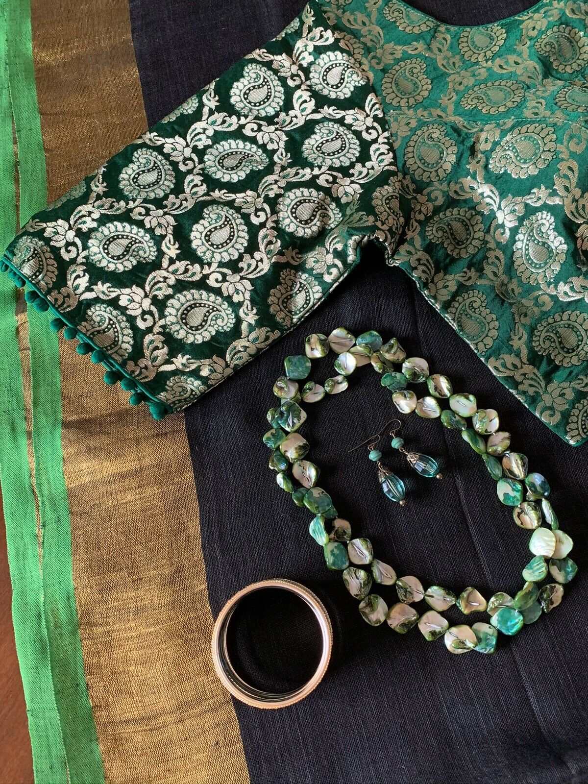 Black Linen Saree