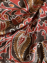Load image into Gallery viewer, Maroon Red Batik Silk Saree