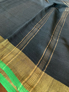 Black Linen Saree