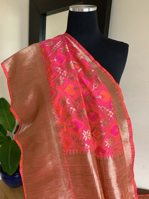 Wedding Pink Patola Banarasi Katan Silk Saree