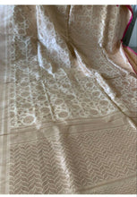 Load image into Gallery viewer, Wedding Champagne Color Banarasi Katan Silk Saree